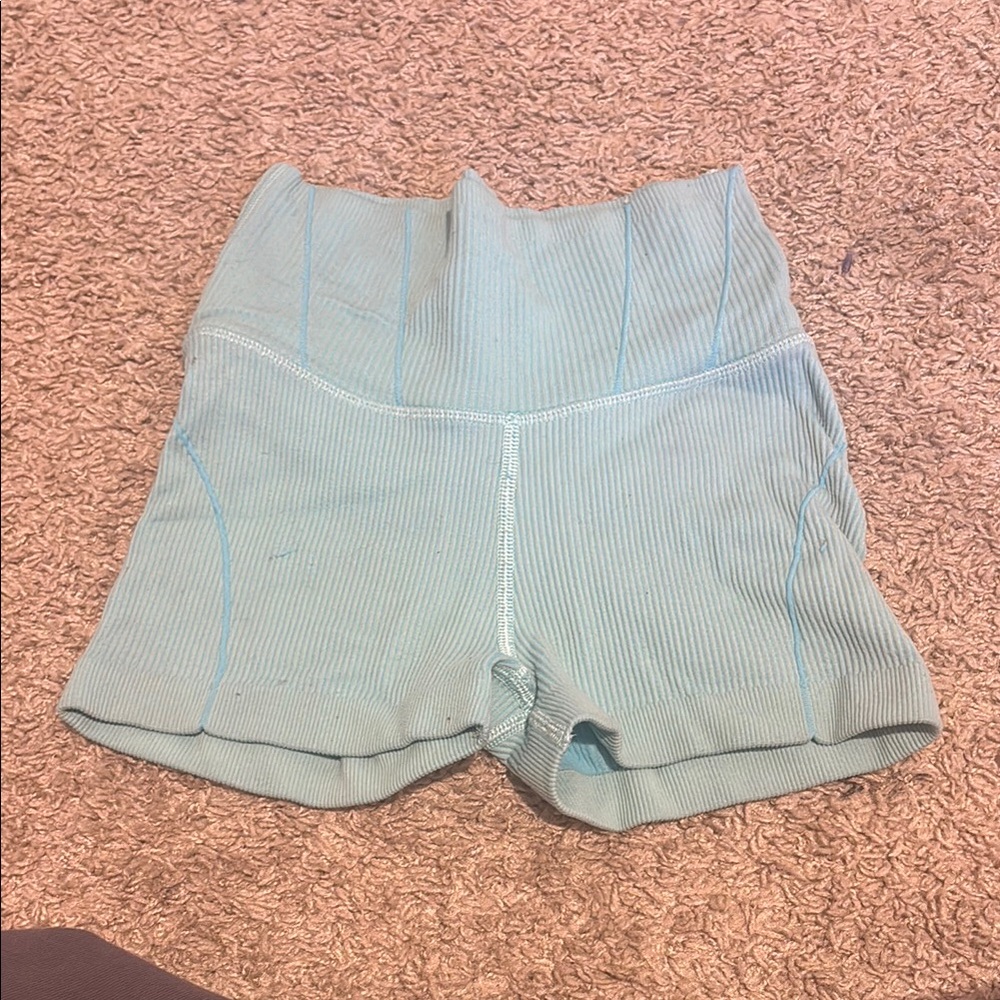 Blue High-Waisted Shorts